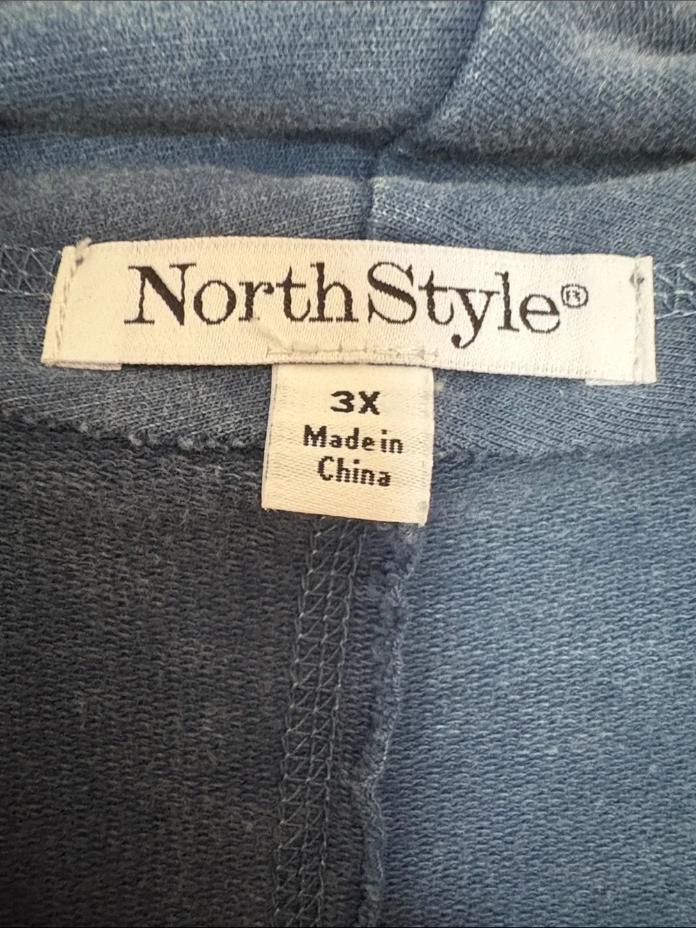 NorthStyle Washed Blue Open-Front Knit Sleeve Cardigan 3X